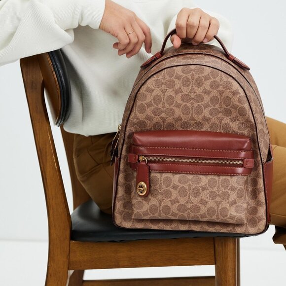 COACH Campus Backpack In Signature Canvas and leather - Picture 1 of 12